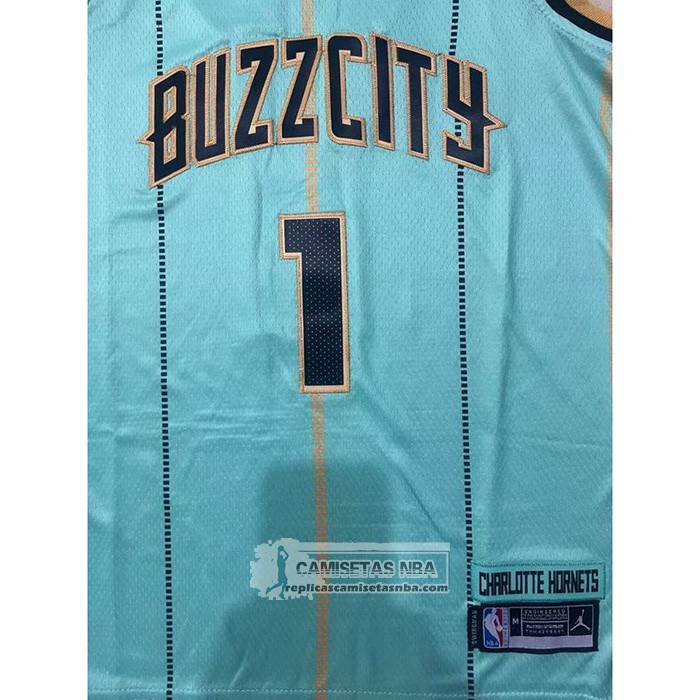 Camiseta Nino Charlotte Hornets LaMelo Ball NO 1 Ciudad 2020-21 Verde